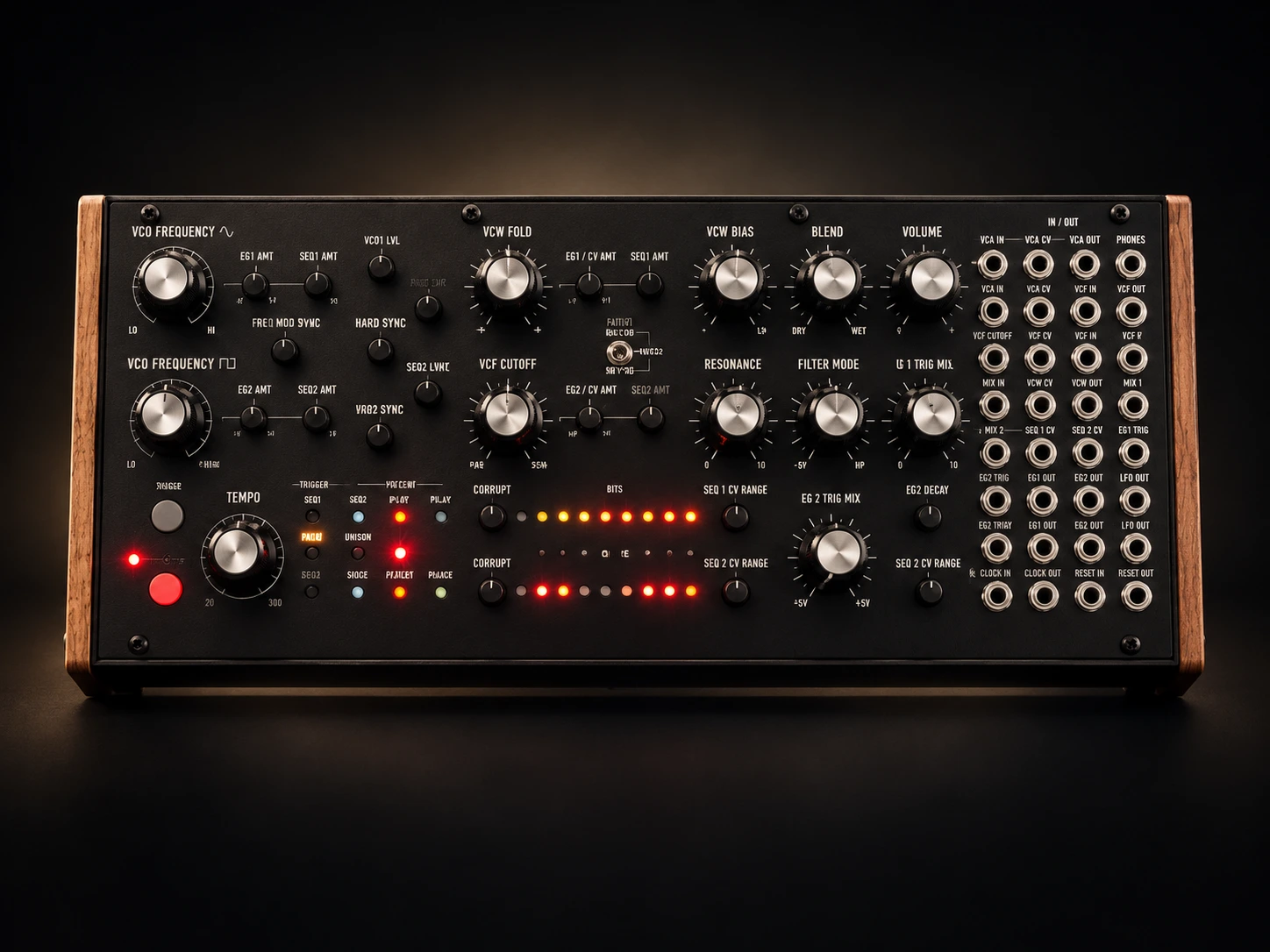 Moog Labyrinth in a dark Mercurial black-stone setting.