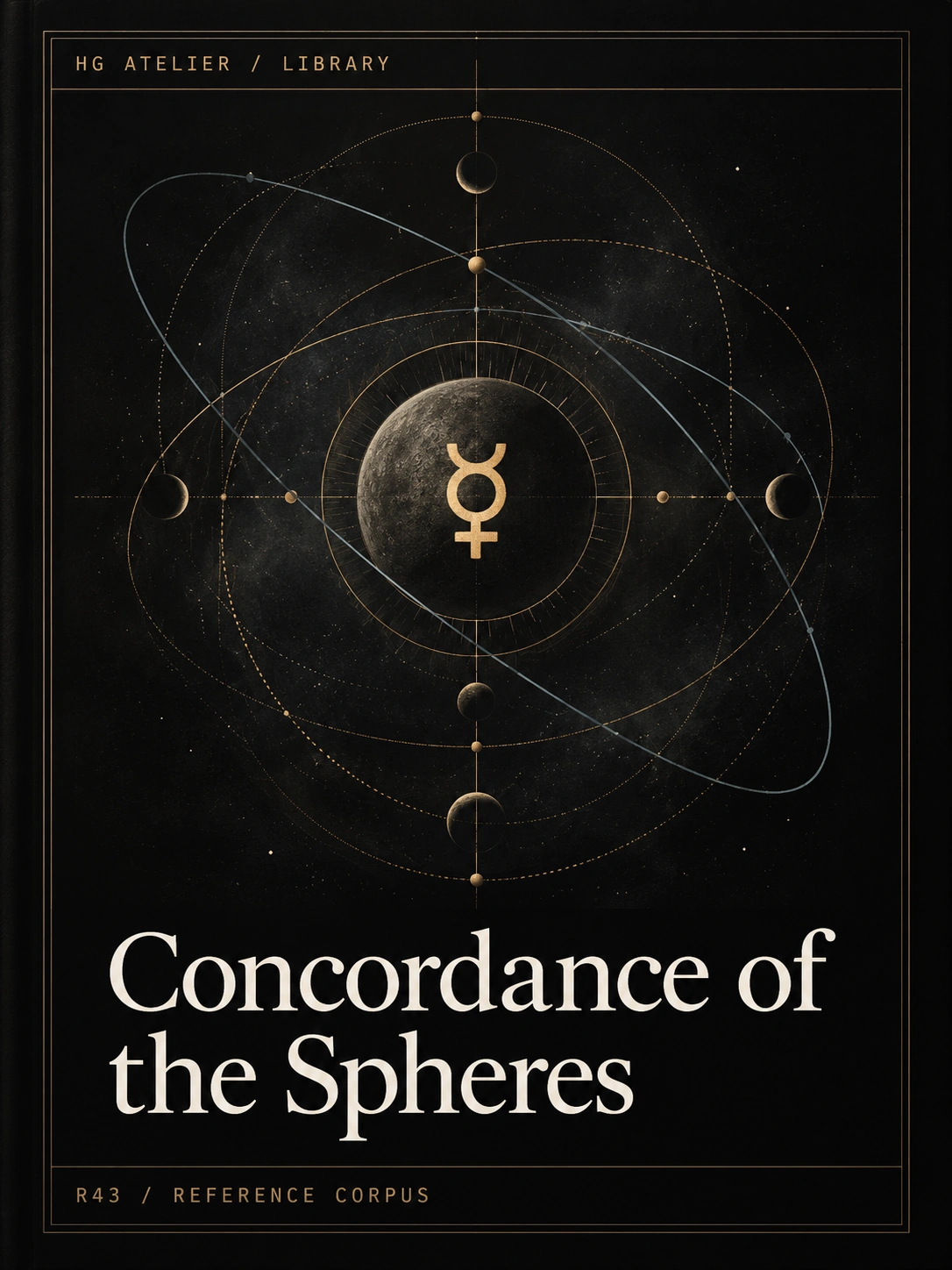 Concordance of the Spheres: the approved dark celestial cover with the Mercury glyph and orbital geometry